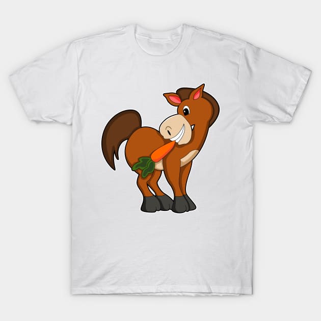 Horse with Carrot T-Shirt by Markus Schnabel